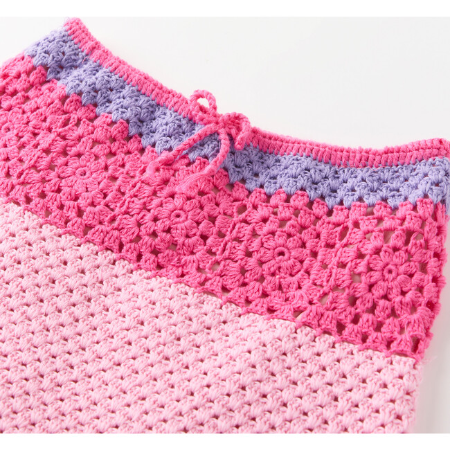 Molly Crochet Mini Skirt, Candy Pink / Purple - Skirts - 3