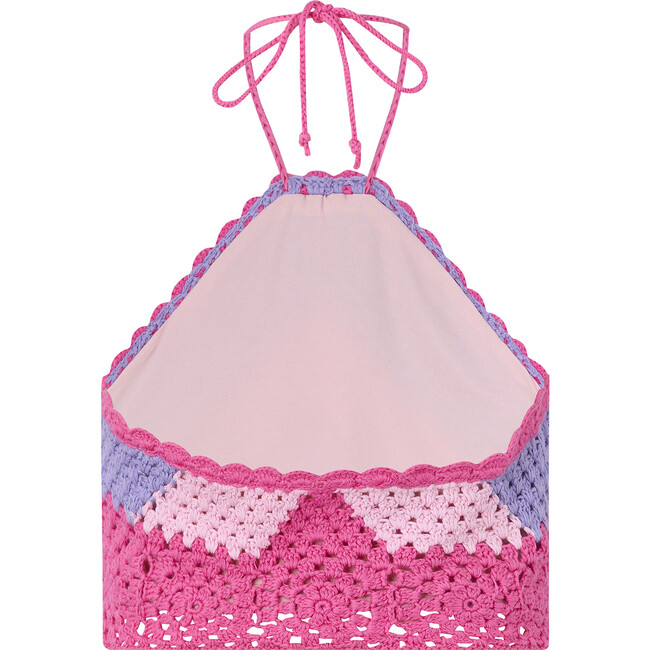 Molly Crochet Top, Candy Pink / Purple - Shirts - 2