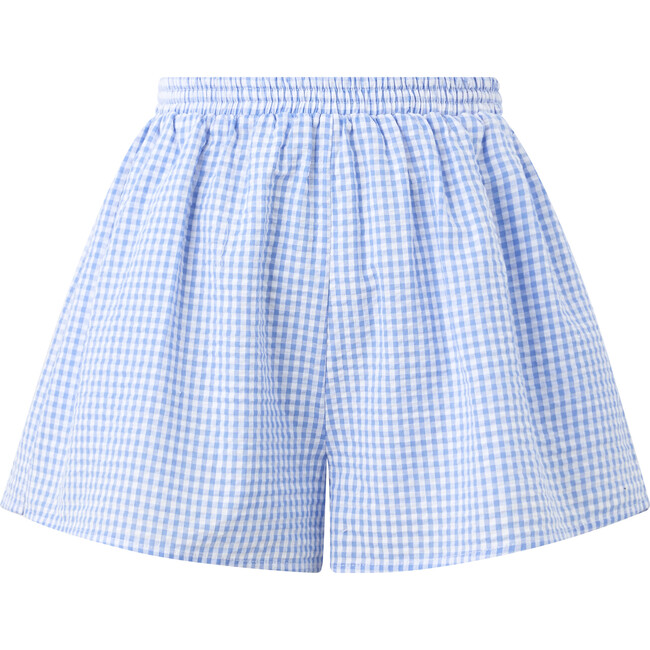 Elara Shorts, Blue Gingham