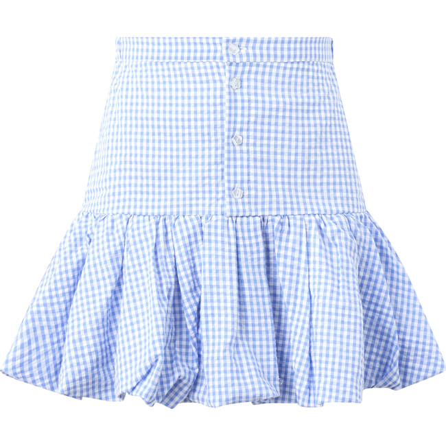 Elara Mini Skirt, Blue Gingham