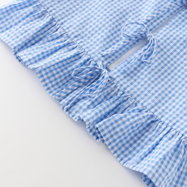 Elara Top, Blue Gingham - Shirts - 4