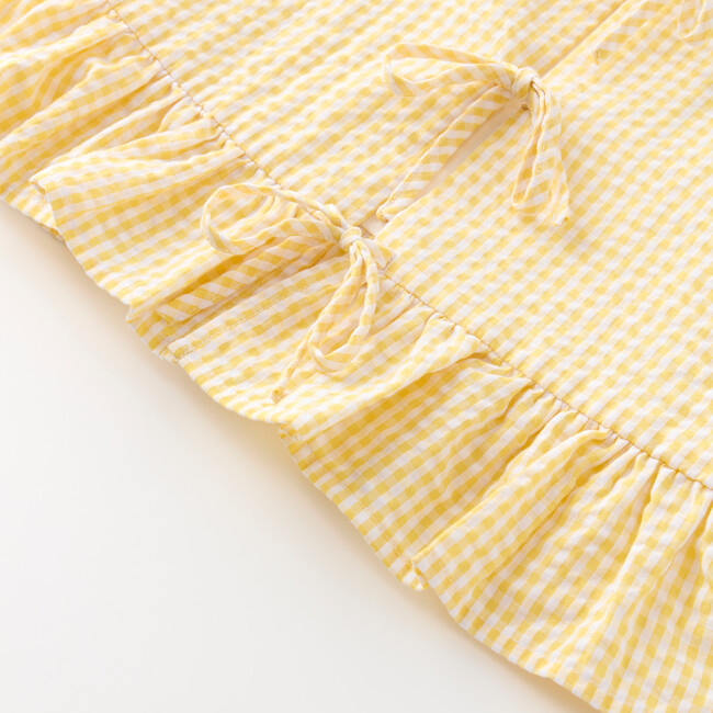Elara Top, Yellow Gingham - Shirts - 6