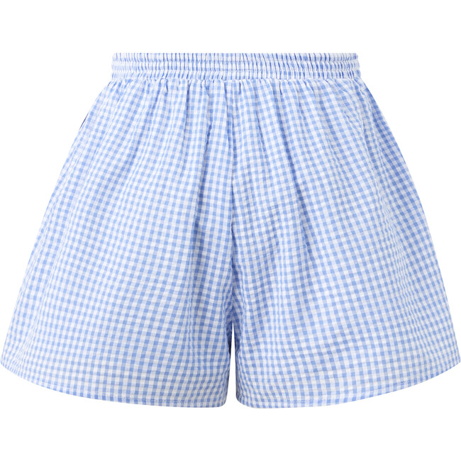 Elara Shorts, Blue Gingham