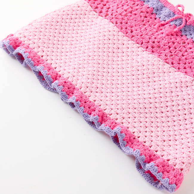 Molly Crochet Mini Skirt, Candy Pink / Purple - Skirts - 5