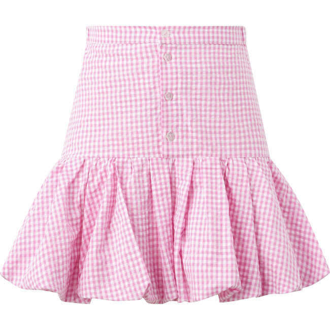 Elara Mini Skirt, Pink Gingham