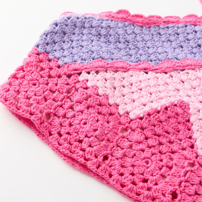 Molly Crochet Top, Candy Pink / Purple - Shirts - 4
