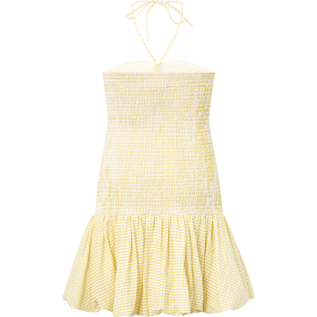 Elara Mini Dress, Yellow Gingham - Dresses - 2