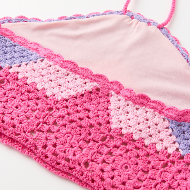 Molly Crochet Top, Candy Pink / Purple - Shirts - 5