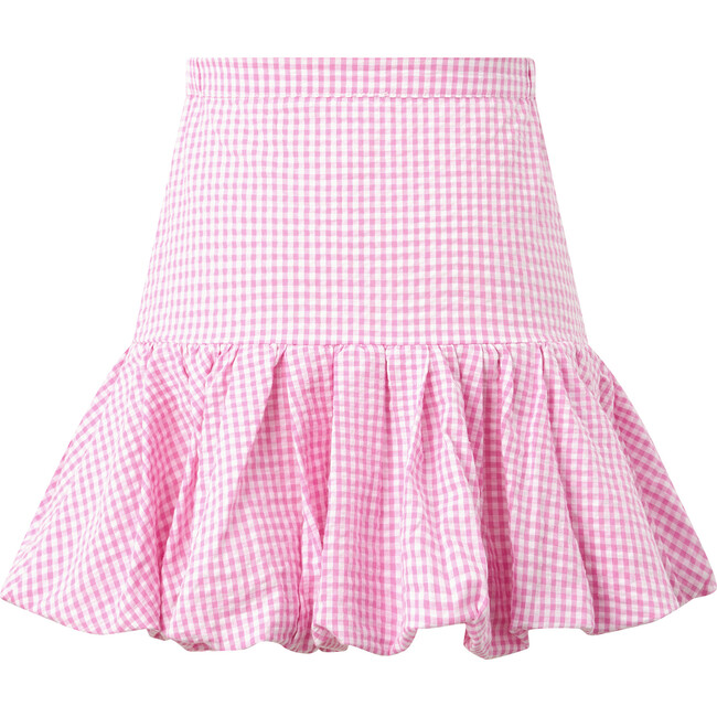 Elara Mini Skirt, Pink Gingham - Skirts - 2