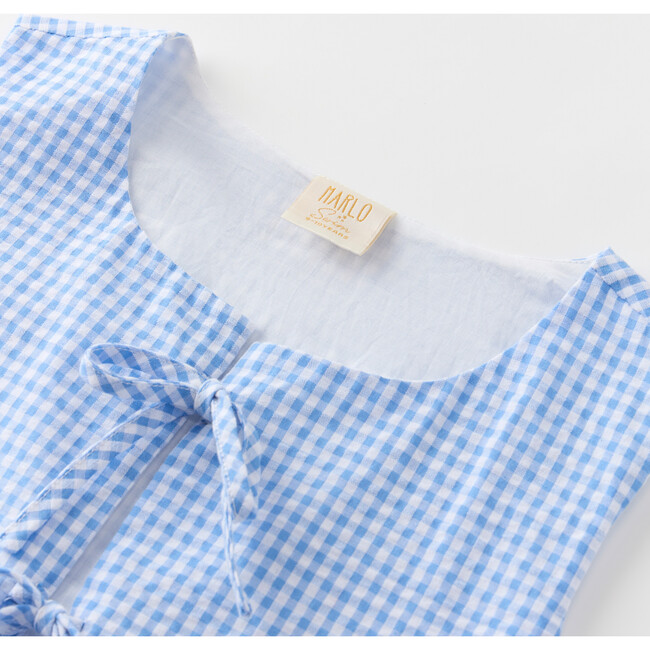 Elara Top, Blue Gingham - Shirts - 7