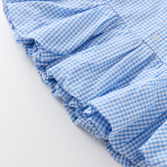 Elara Mini Skirt, Blue Gingham - Skirts - 6