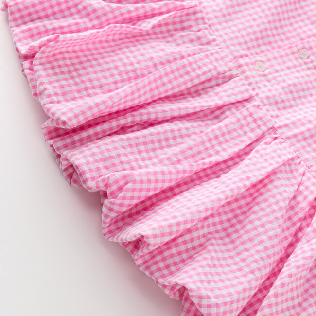 Elara Mini Skirt, Pink Gingham - Skirts - 5