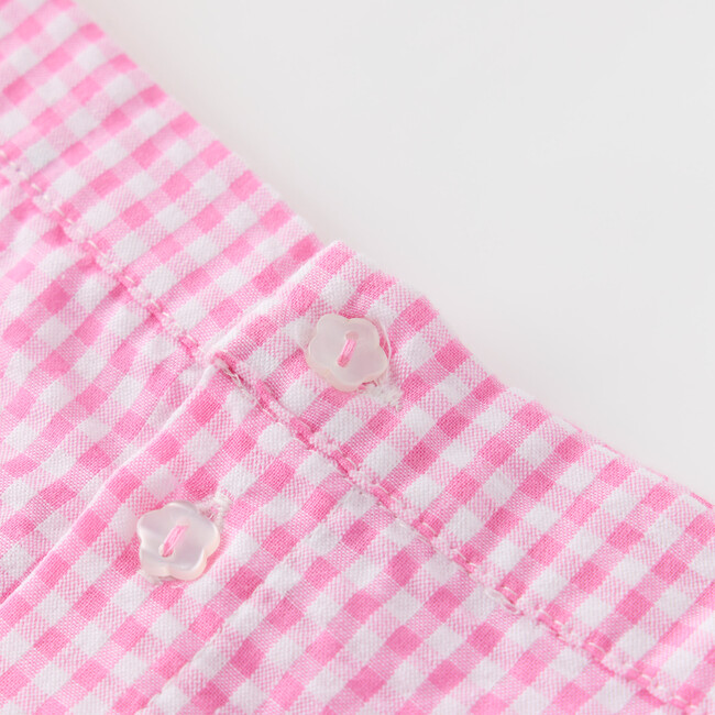 Elara Mini Skirt, Pink Gingham - Skirts - 6