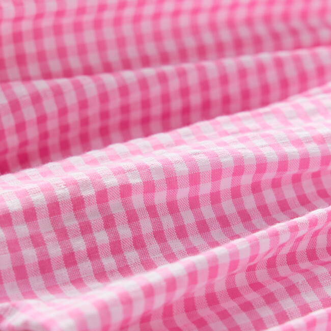 Elara Mini Dress, Pink Gingham - Dresses - 7
