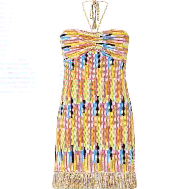 Alia Crochet Mini Dress, Multi