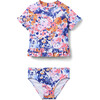 Recycled Floral Ruffle Rash Guard Swimsuit - Two Pieces - 1 - thumbnail