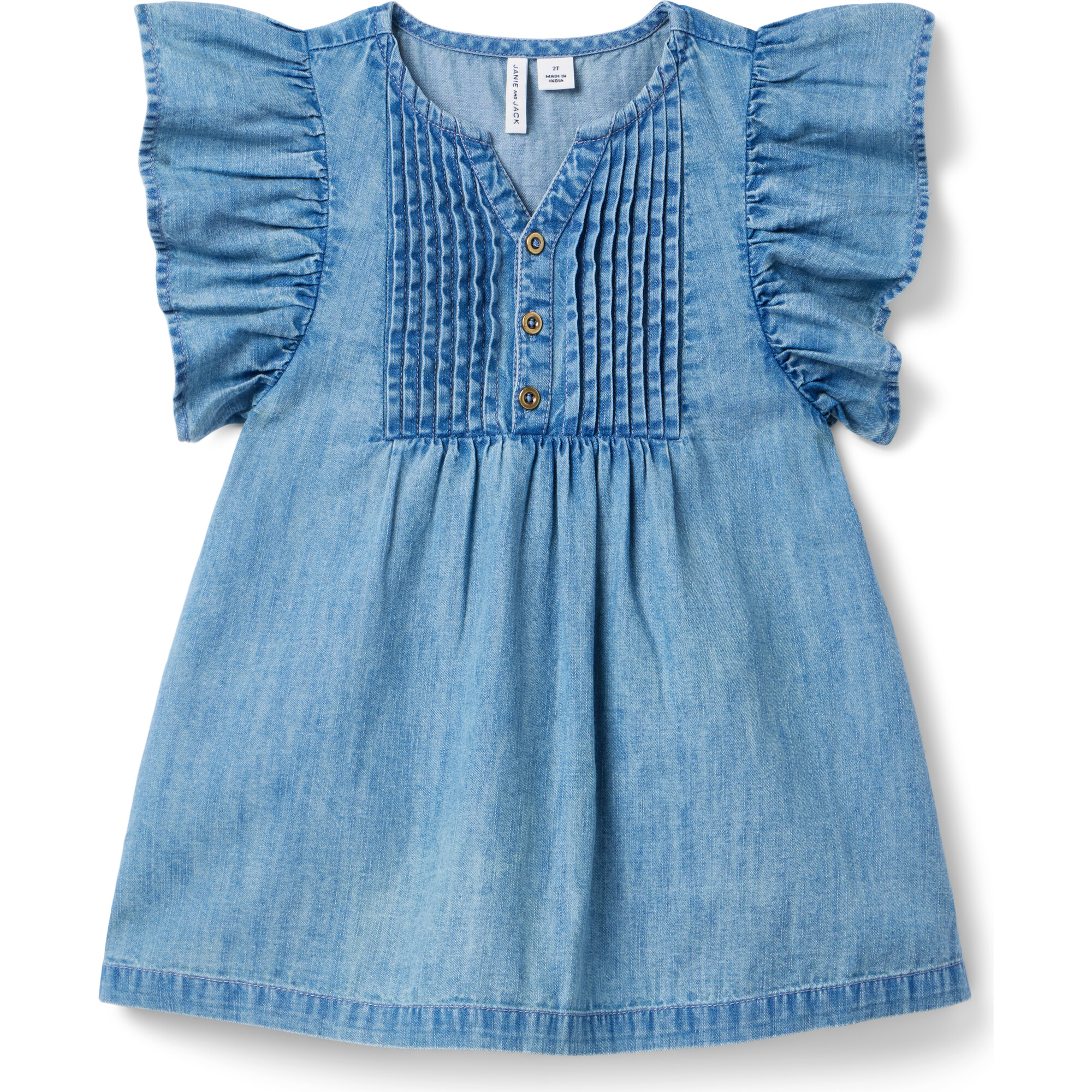 Chambray Ruffle Sleeve Dress - Janie and Jack Dresses | Maisonette