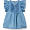 Chambray Ruffle Sleeve Dress - Dresses - 1 - thumbnail