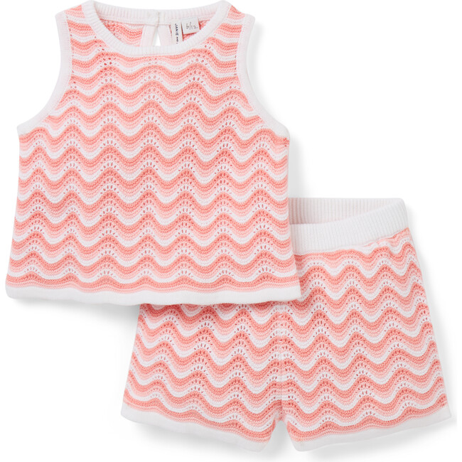 Baby Wavy Striped Crochet Matching Set - Mixed Apparel Set - 1