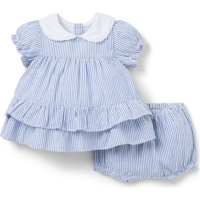Baby Striped Seersucker Matching Set - Dresses - 1