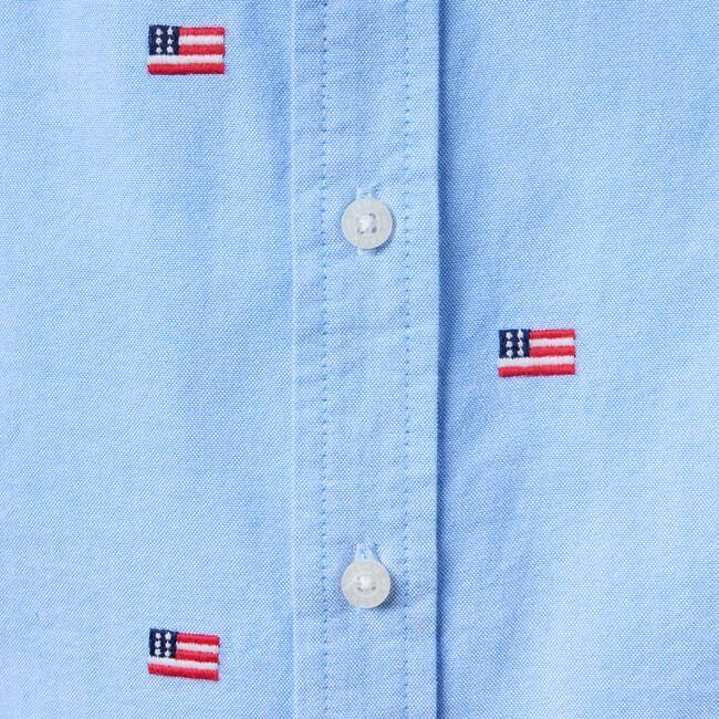 Embroidered Flag Oxford Shirt - Button Downs - 2