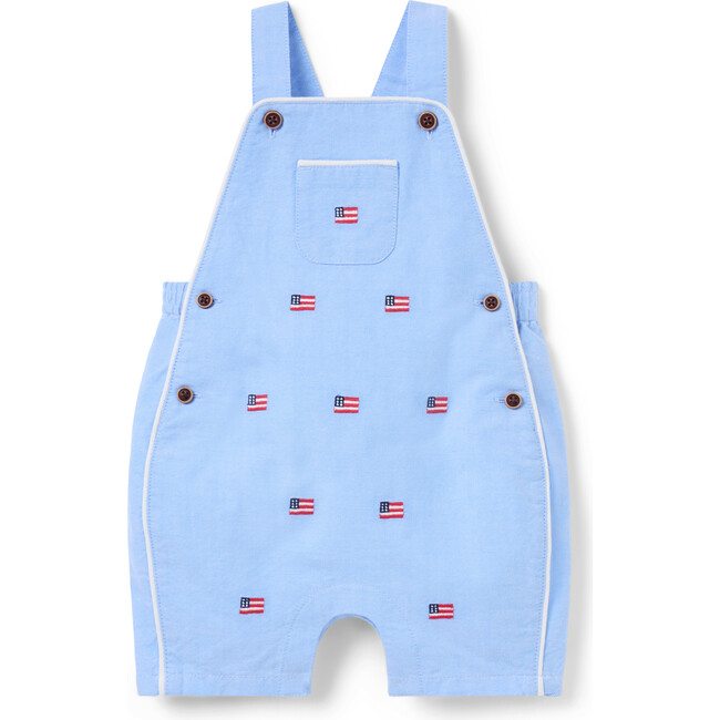 Baby Embroidered Flag Oxford Overall - Overalls - 1