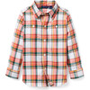 Plaid Flannel Shirt, Orange - Button Downs - 1 - thumbnail