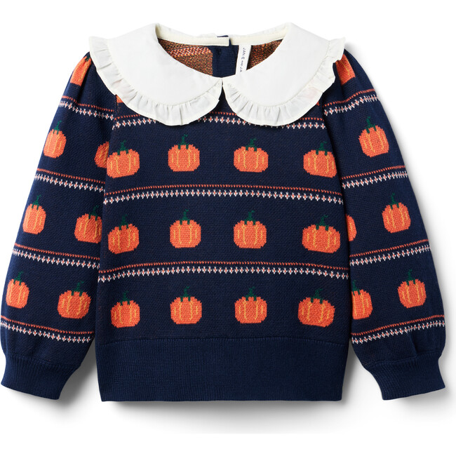 Pumpkin Fair Isle Collared Sweater - Sweaters - 1