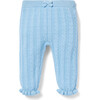Baby Cable Knit Ruffle Cuff Sweater Pant, Soft Blue - Pants - 1 - thumbnail