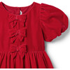 The Velvet Short Puff Sleeve 3-Bow Front Skater Dress, Red - Dresses - 2