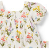 Baby Floral Print Square Neck Matching Set, Jet Ivory - Mixed Apparel Set - 3 - thumbnail