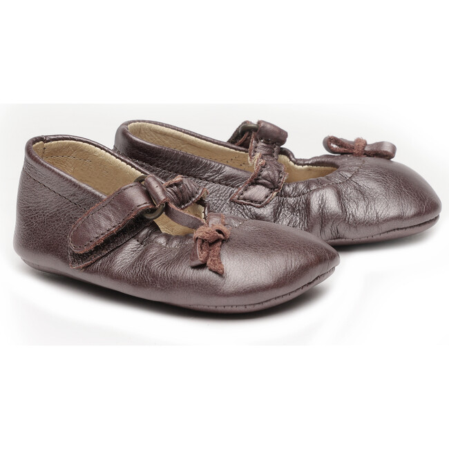Leather Crib Shoes, Brown