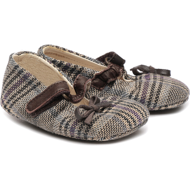 Fabric Crib Shoes, Beige