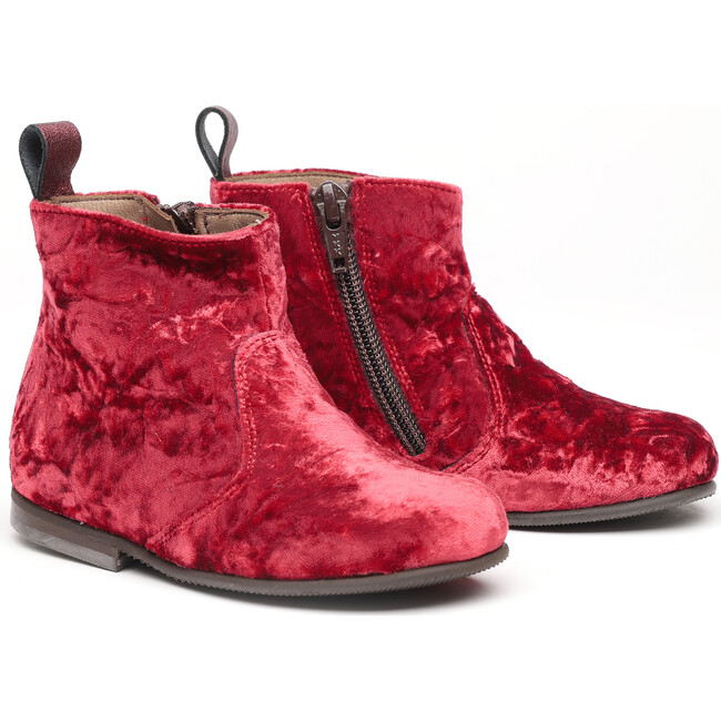 Velvet Boots, Burgundy