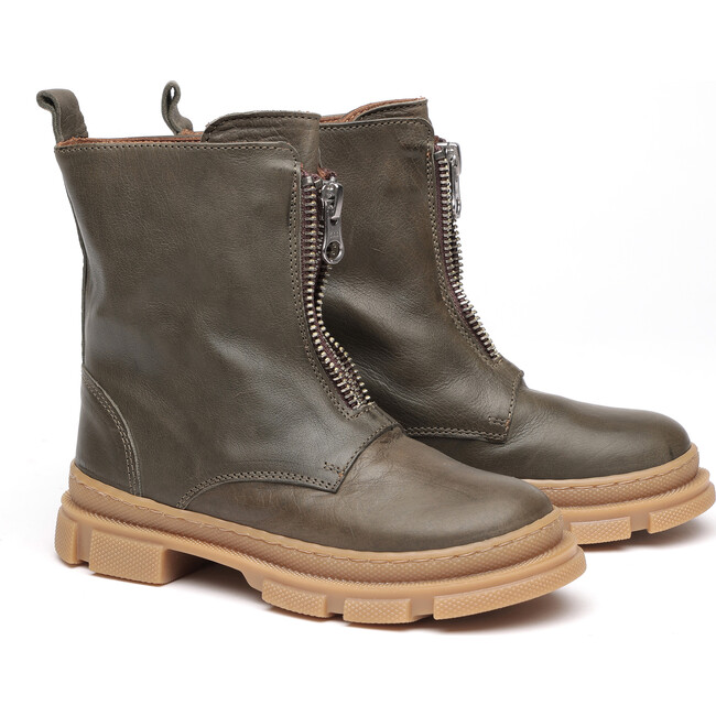 Leather Boots, Dark Green