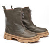Leather Boots, Dark Green - Boots - 1 - thumbnail