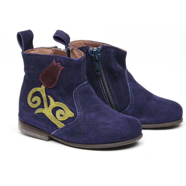 Leather Ankle Boots, Indigo