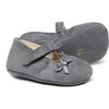 Suede Leather Crib Shoes, Charcoal - Crib Shoes - 2