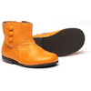 Side Button Leather Boots, Orange - Boots - 2