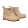 Leather Ankle Boots, Beige - Boots - 1 - thumbnail