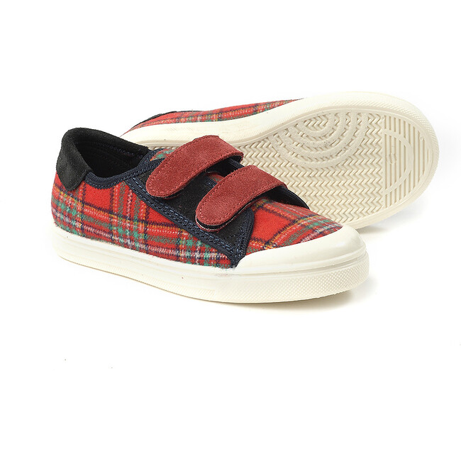 Plaid Sneakers, Red - Sneakers - 2