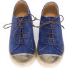 Leather Sneakers, Navy - Sneakers - 3