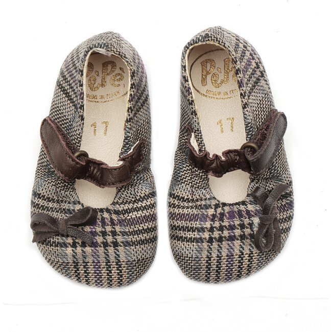 Fabric Crib Shoes, Beige - Crib Shoes - 3
