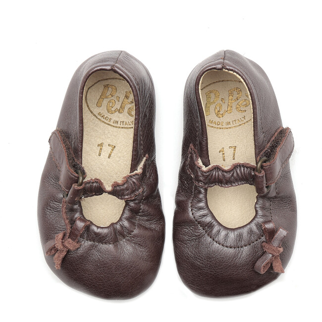 Leather Crib Shoes, Brown - Crib Shoes - 3