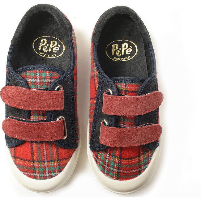 Plaid Sneakers, Red - Sneakers - 3
