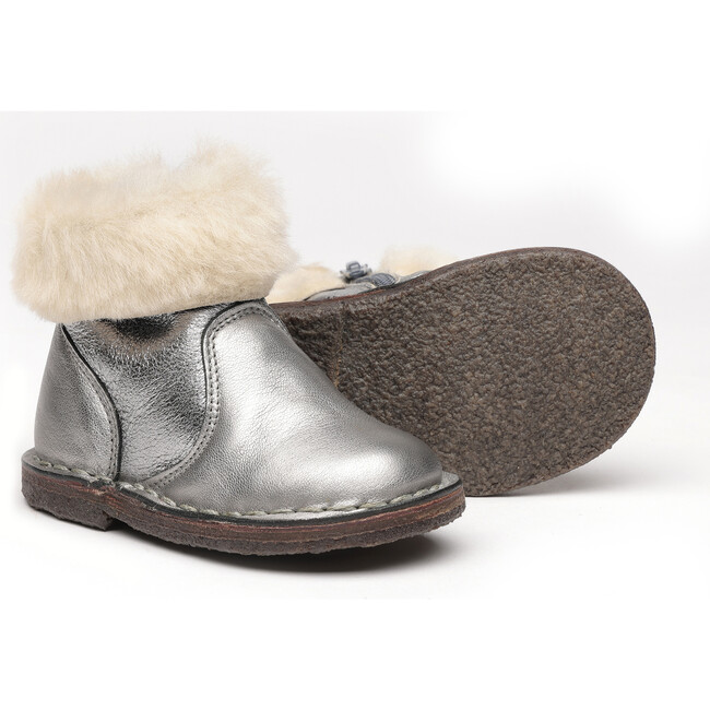 Leather Boots, Silver - Boots - 2