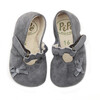 Suede Leather Crib Shoes, Charcoal - Crib Shoes - 3