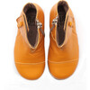 Side Button Leather Boots, Orange - Boots - 3