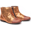 Animal Print Leather Boots, Copper - Boots - 1 - thumbnail