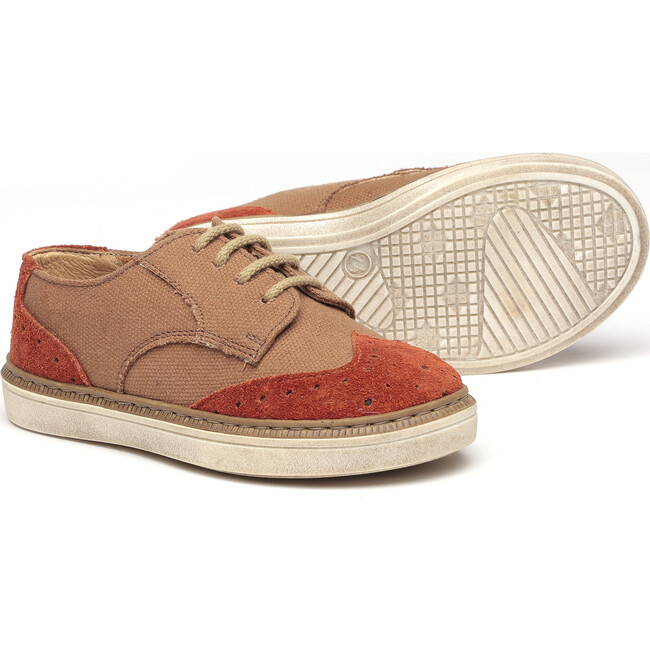 Fabric Lace-Ups, Brown - Sneakers - 2